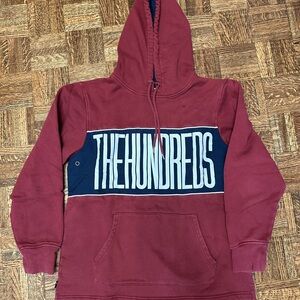 The Hundreds Burgundy and Navy Hoodie Sweater